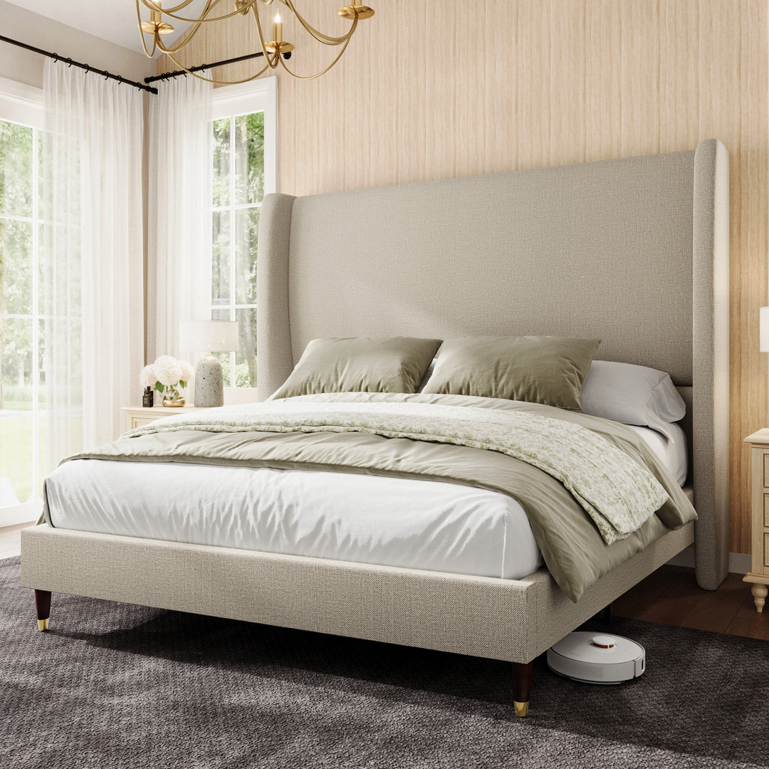 Belo Upholstered Low Profile Platform Bed